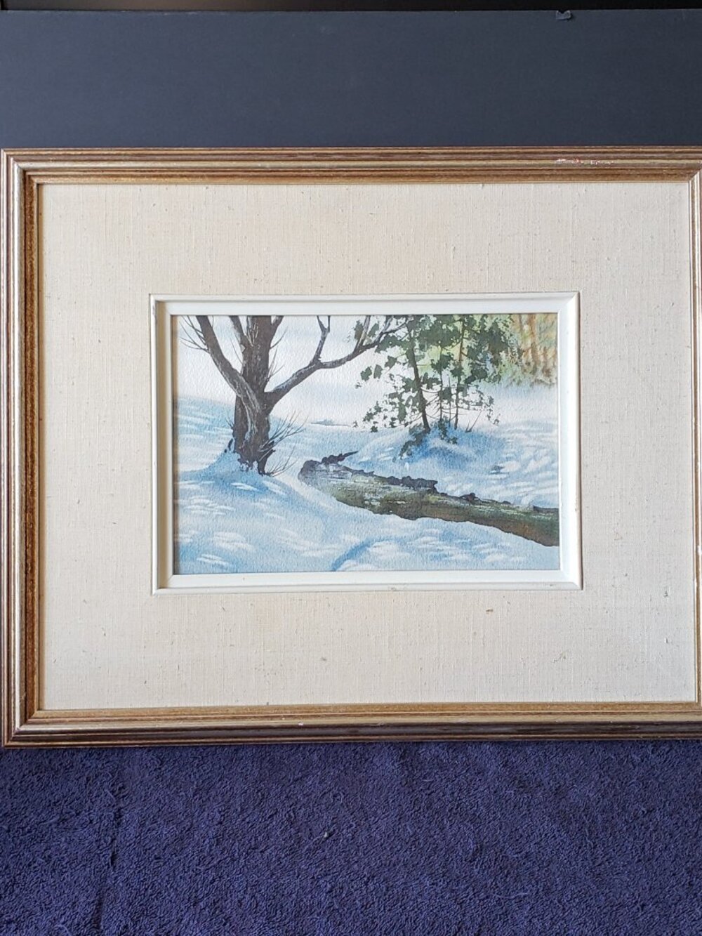 (G.A.)Graham A.Scholes watercolour on paper "Softly on the Snow" 1979.